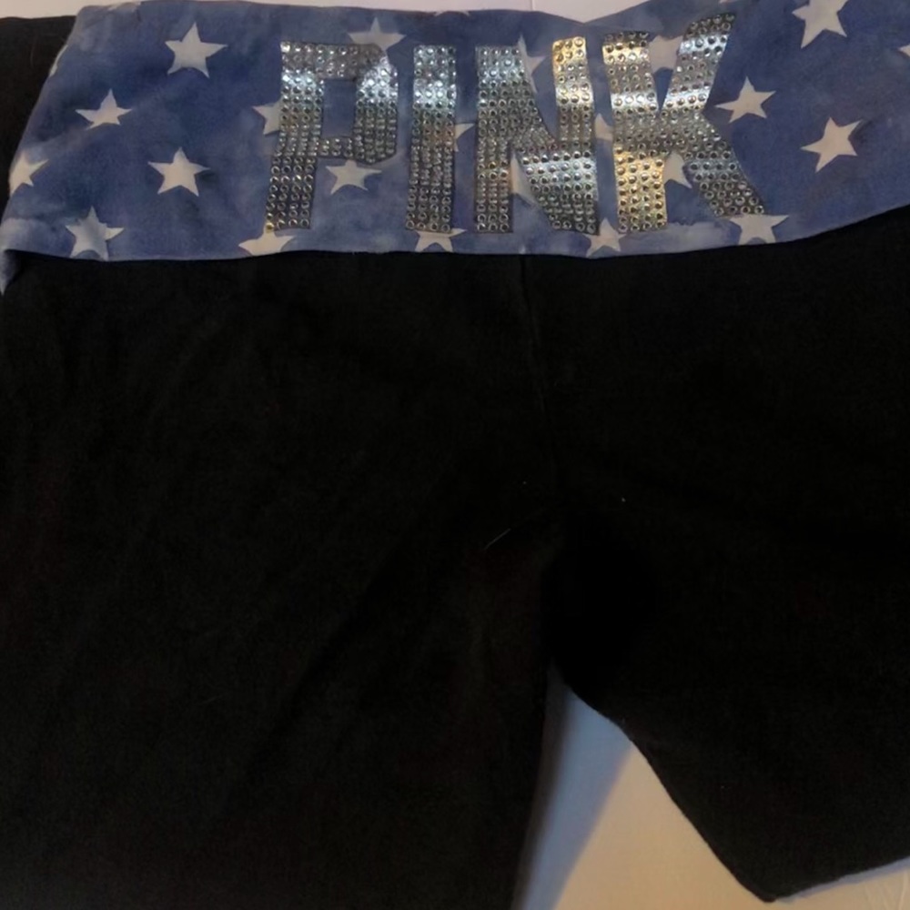 !SOLD! ❌Pink Brand Yoga Capri Banded Bling Waist - Picture 2 of 2
